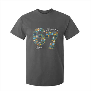 Funny Hanukkah 67 T Shirt For Kid Six Seven Meme Chanukah Dreidel Gelt Star Of David TS11 Dark Heather Print Your Wear