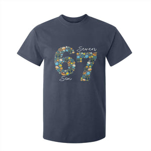Funny Hanukkah 67 T Shirt For Kid Six Seven Meme Chanukah Dreidel Gelt Star Of David TS11 Navy Print Your Wear