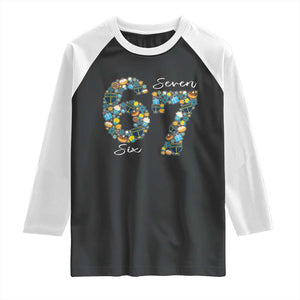 Funny Hanukkah 67 Raglan Shirt Six Seven Meme Chanukah Dreidel Gelt Star Of David TS11 Black White Print Your Wear