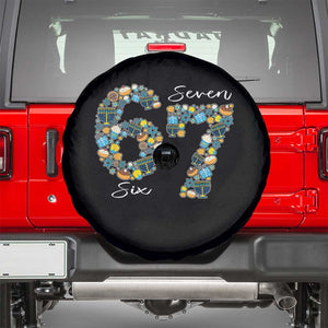 Funny Hanukkah 67 Spare Tire Cover Six Seven Meme Chanukah Dreidel Gelt Star Of David TS11 Black Print Your Wear