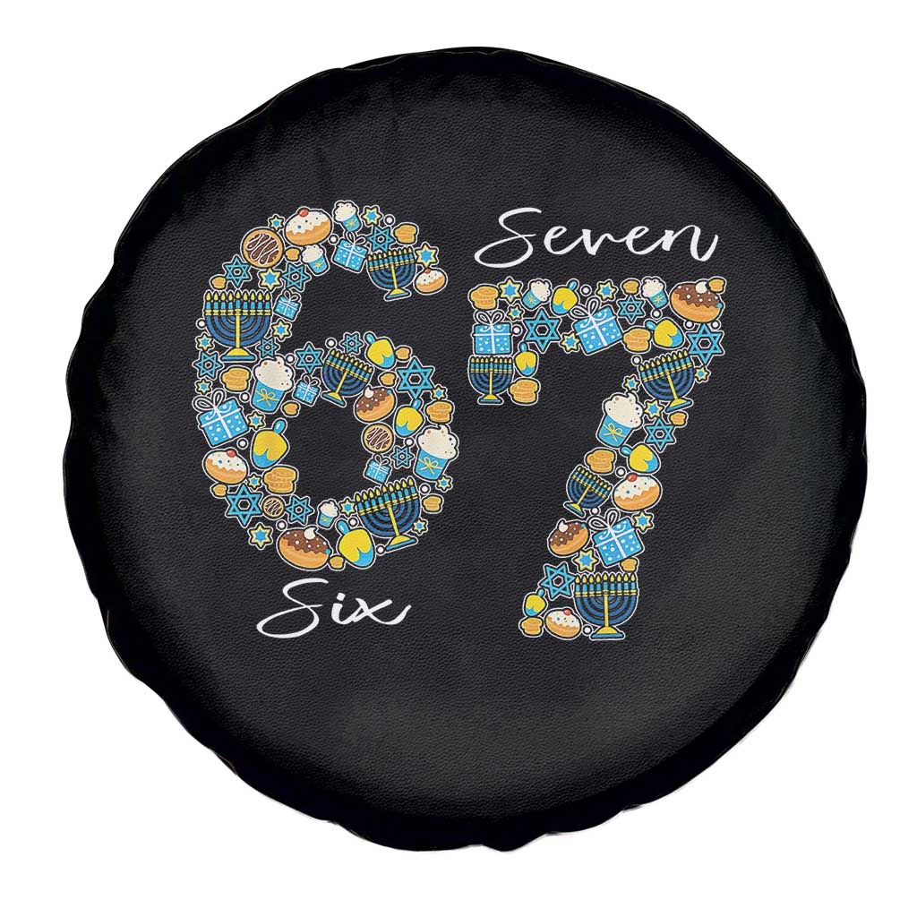 Funny Hanukkah 67 Spare Tire Cover Six Seven Meme Chanukah Dreidel Gelt Star Of David TS11 Print Your Wear