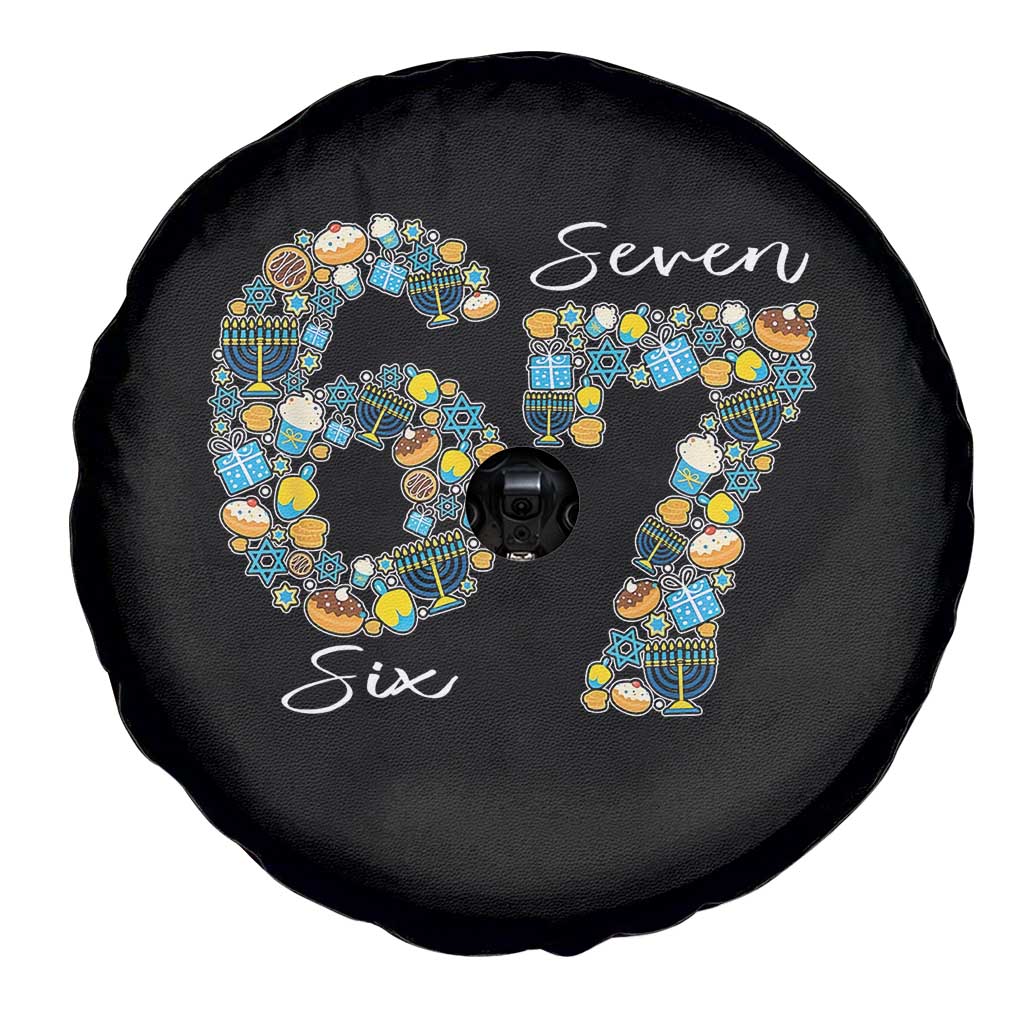 Funny Hanukkah 67 Spare Tire Cover Six Seven Meme Chanukah Dreidel Gelt Star Of David TS11 Print Your Wear