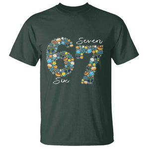 Funny Hanukkah 67 T Shirt Six Seven Meme Chanukah Dreidel Gelt Star Of David TS11 Dark Forest Green Print Your Wear