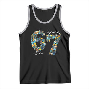 Funny Hanukkah 67 Tank Top Six Seven Meme Chanukah Dreidel Gelt Star Of David TS11 Black Athletic Heather Print Your Wear
