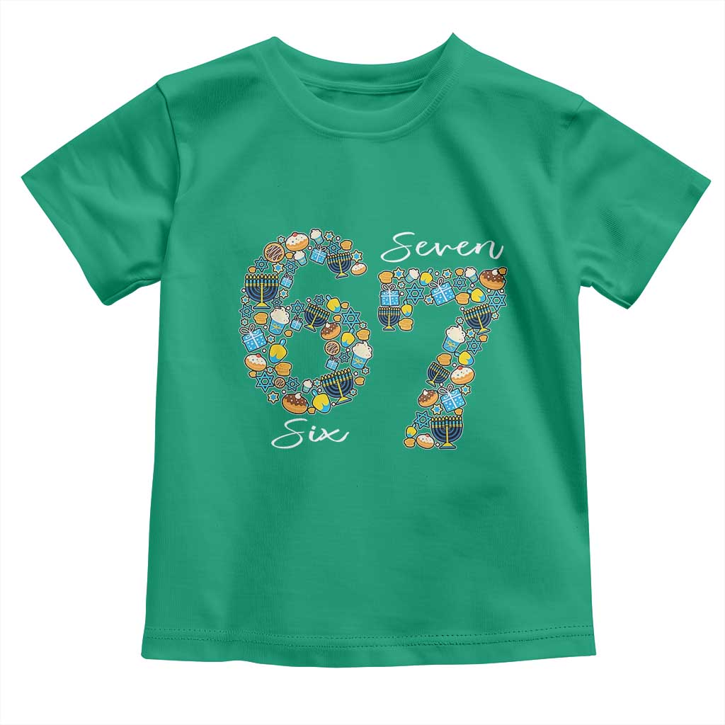 Funny Hanukkah 67 Toddler T Shirt Six Seven Meme Chanukah Dreidel Gelt Star Of David TS11 Irish Green Print Your Wear
