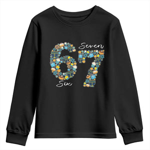 Funny Hanukkah 67 Youth Sweatshirt Six Seven Meme Chanukah Dreidel Gelt Star Of David TS11 Black Print Your Wear