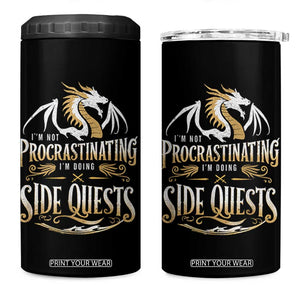 I Am Not Procrastinating I Am Doing Side Quest 4 in 1 Can Cooler Tumbler Fantasy Game Dragon TS11 One Size: 16 oz Black Print Your Wear