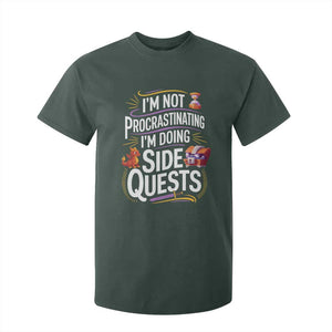 Funny I Am Not Procrastinating I Am Doing Side Quests T Shirt For Kid Fantasy RPG Gamer TS11 Dark Forest Green Print Your Wear