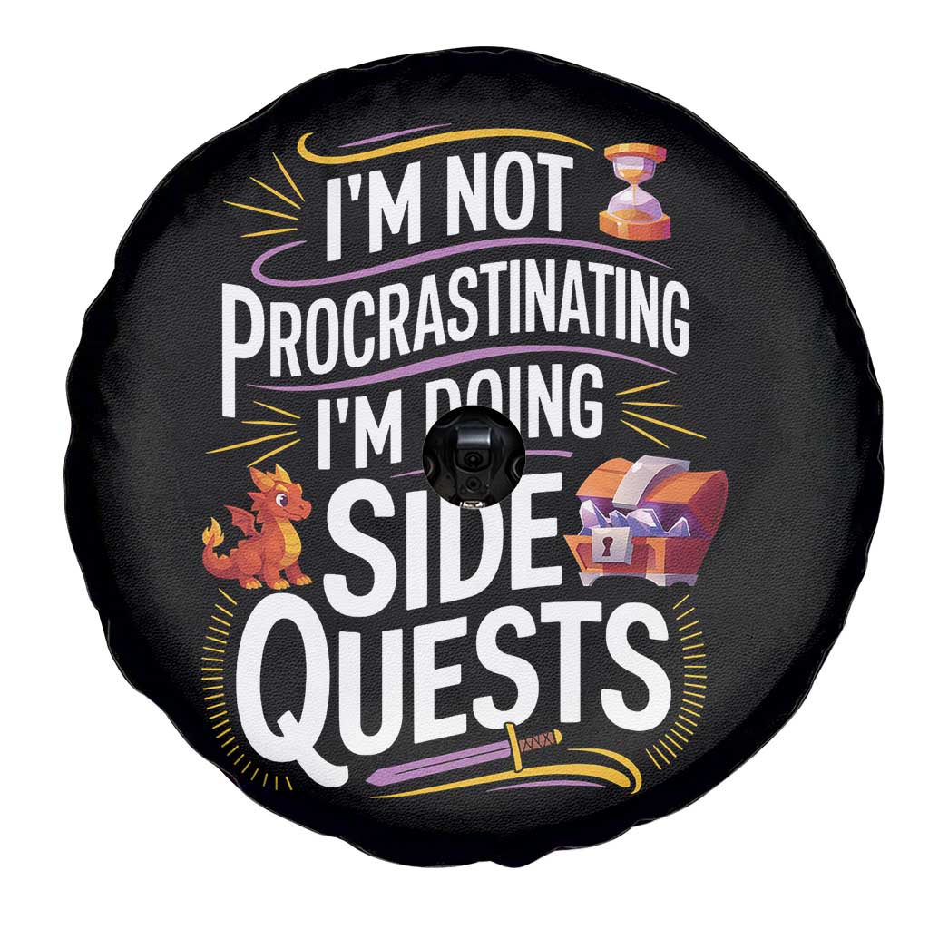 Funny I Am Not Procrastinating I Am Doing Side Quests Spare Tire Cover Fantasy RPG Gamer TS11 Print Your Wear