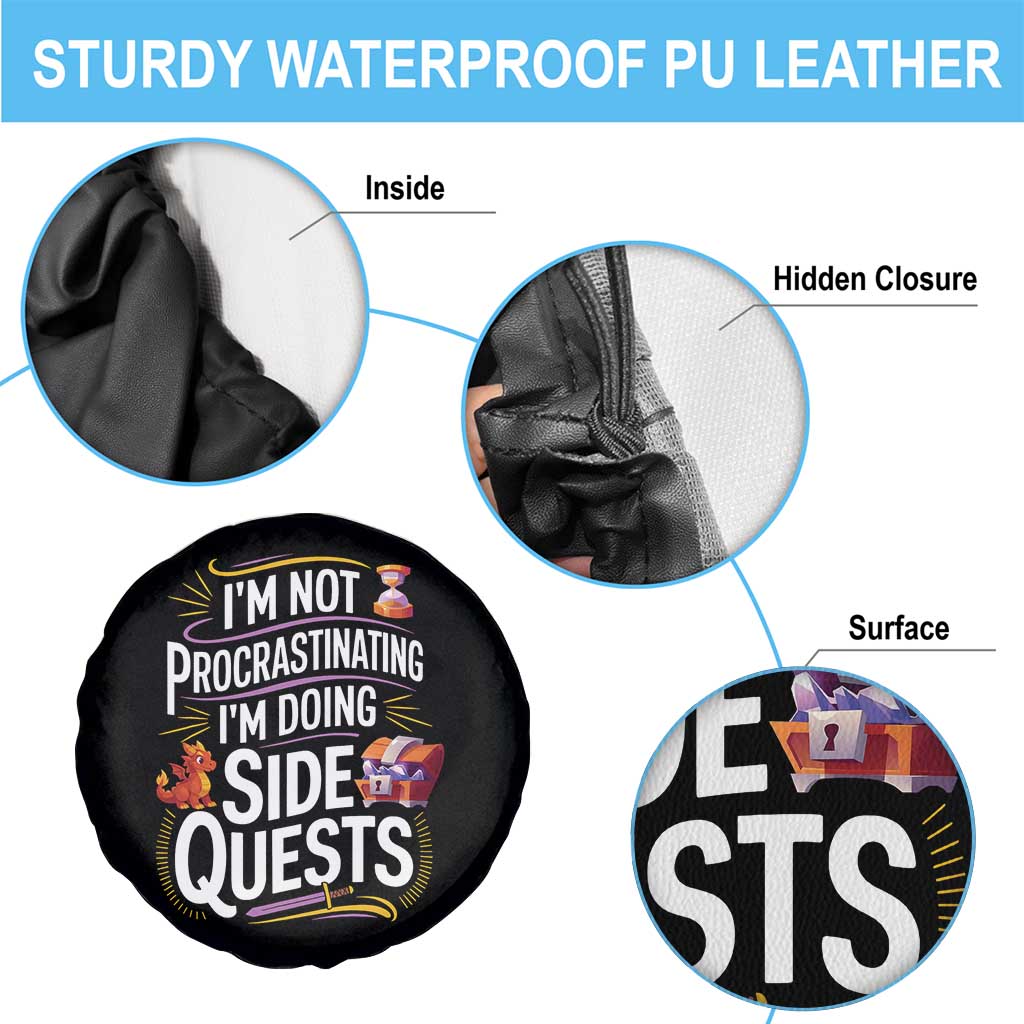 Funny I Am Not Procrastinating I Am Doing Side Quests Spare Tire Cover Fantasy RPG Gamer TS11 Print Your Wear
