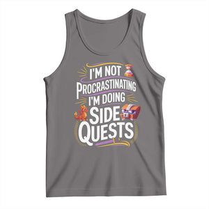 Funny I Am Not Procrastinating I Am Doing Side Quests Tank Top Fantasy RPG Gamer TS11 Deep Heather Print Your Wear