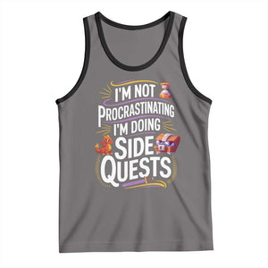 Funny I Am Not Procrastinating I Am Doing Side Quests Tank Top Fantasy RPG Gamer TS11 Deep Heather Black Print Your Wear