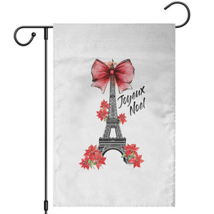 Joyeux Noel Eiffel Tower Garden Flag Christmas In French Coquette Bow TS11 White Print Your Wear