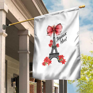 Joyeux Noel Eiffel Tower Garden Flag Christmas In French Coquette Bow TS11 Print Your Wear