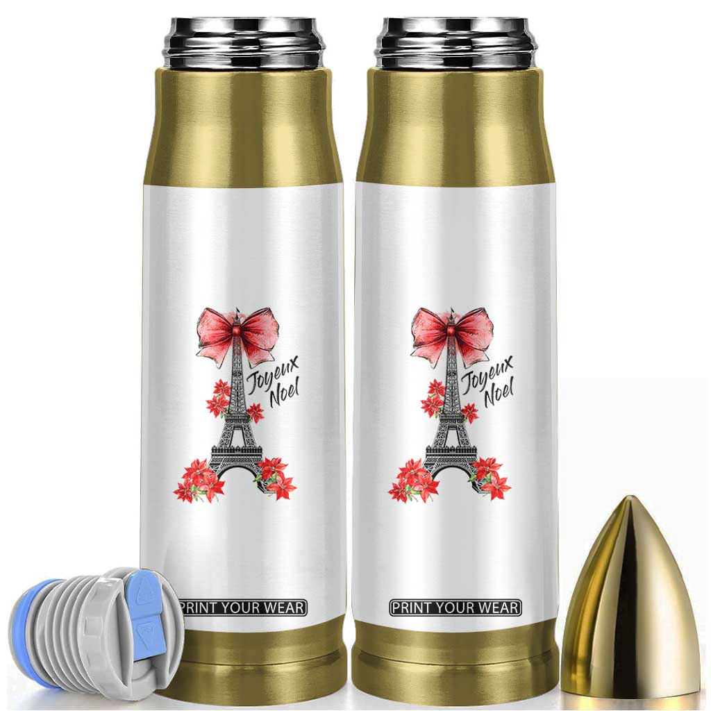 Joyeux Noel Eiffel Tower Bullet Tumbler Christmas In French Coquette Bow TS11 White Print Your Wear