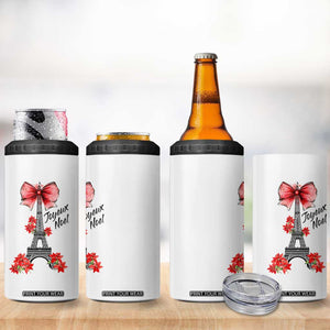 Joyeux Noel Eiffel Tower 4 in 1 Can Cooler Tumbler Christmas In French Coquette Bow TS11 Print Your Wear