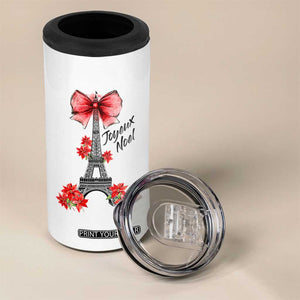 Joyeux Noel Eiffel Tower 4 in 1 Can Cooler Tumbler Christmas In French Coquette Bow TS11 Print Your Wear