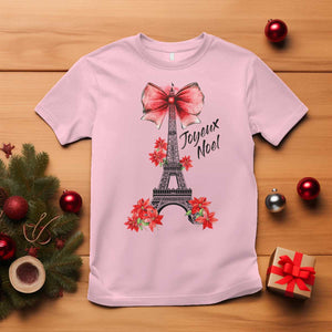 Joyeux Noel Eiffel Tower T Shirt Christmas In French Coquette Bow TS11 Light Pink Print Your Wear