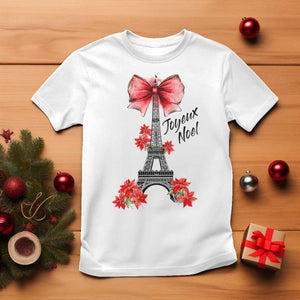 Joyeux Noel Eiffel Tower T Shirt Christmas In French Coquette Bow TS11 White Print Your Wear