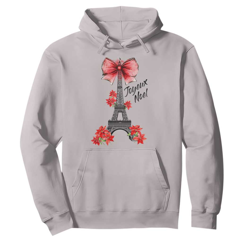 Joyeux Noel Eiffel Tower Hoodie Christmas In French Coquette Bow TS11 Ice Gray Print Your Wear