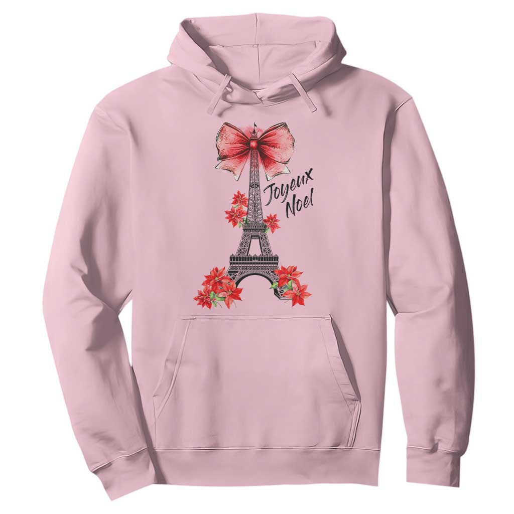 Joyeux Noel Eiffel Tower Hoodie Christmas In French Coquette Bow TS11 Light Pink Print Your Wear