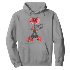 Joyeux Noel Eiffel Tower Hoodie Christmas In French Coquette Bow TS11 Sport Gray Print Your Wear