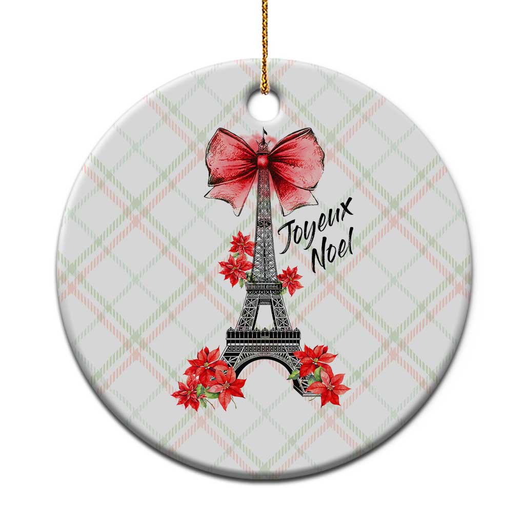 Joyeux Noel Eiffel Tower Ceramic Ornament Christmas In French Coquette Bow TS11 1pc Christmas Plaid Print Your Wear