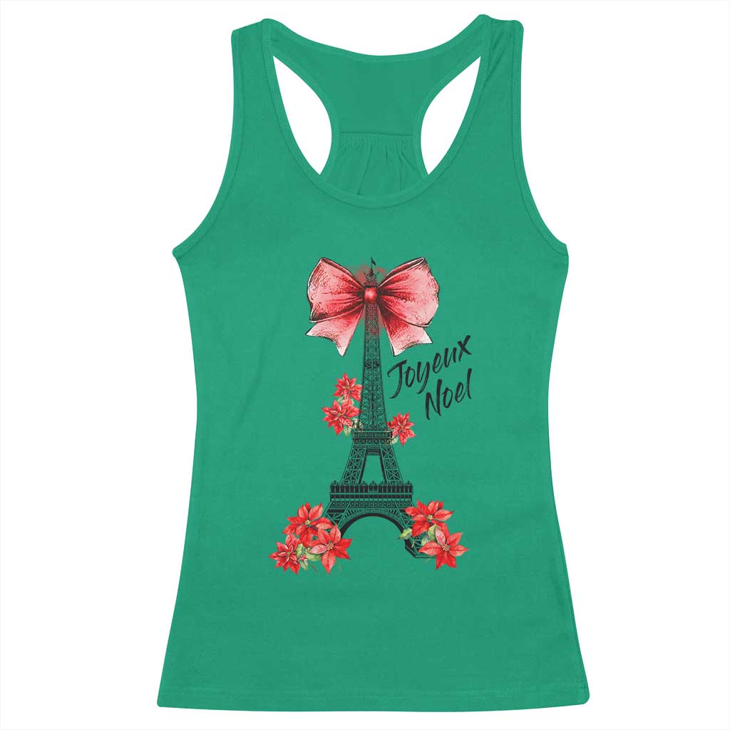 Joyeux Noel Eiffel Tower Racerback Tank Top Christmas In French Coquette Bow TS11 Irish Green Print Your Wear