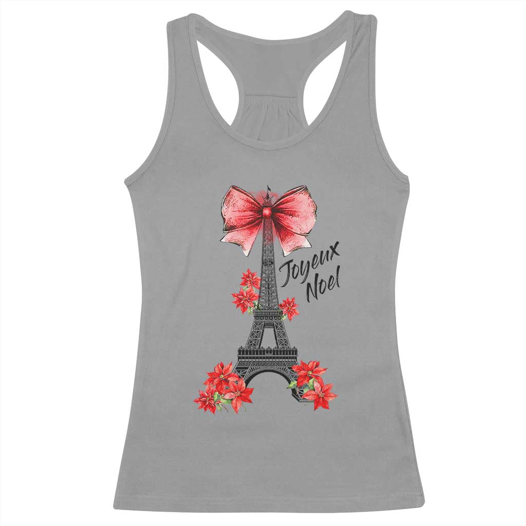 Joyeux Noel Eiffel Tower Racerback Tank Top Christmas In French Coquette Bow TS11 Sport Gray Print Your Wear