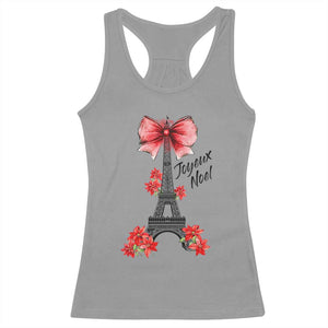 Joyeux Noel Eiffel Tower Racerback Tank Top Christmas In French Coquette Bow TS11 Sport Gray Print Your Wear