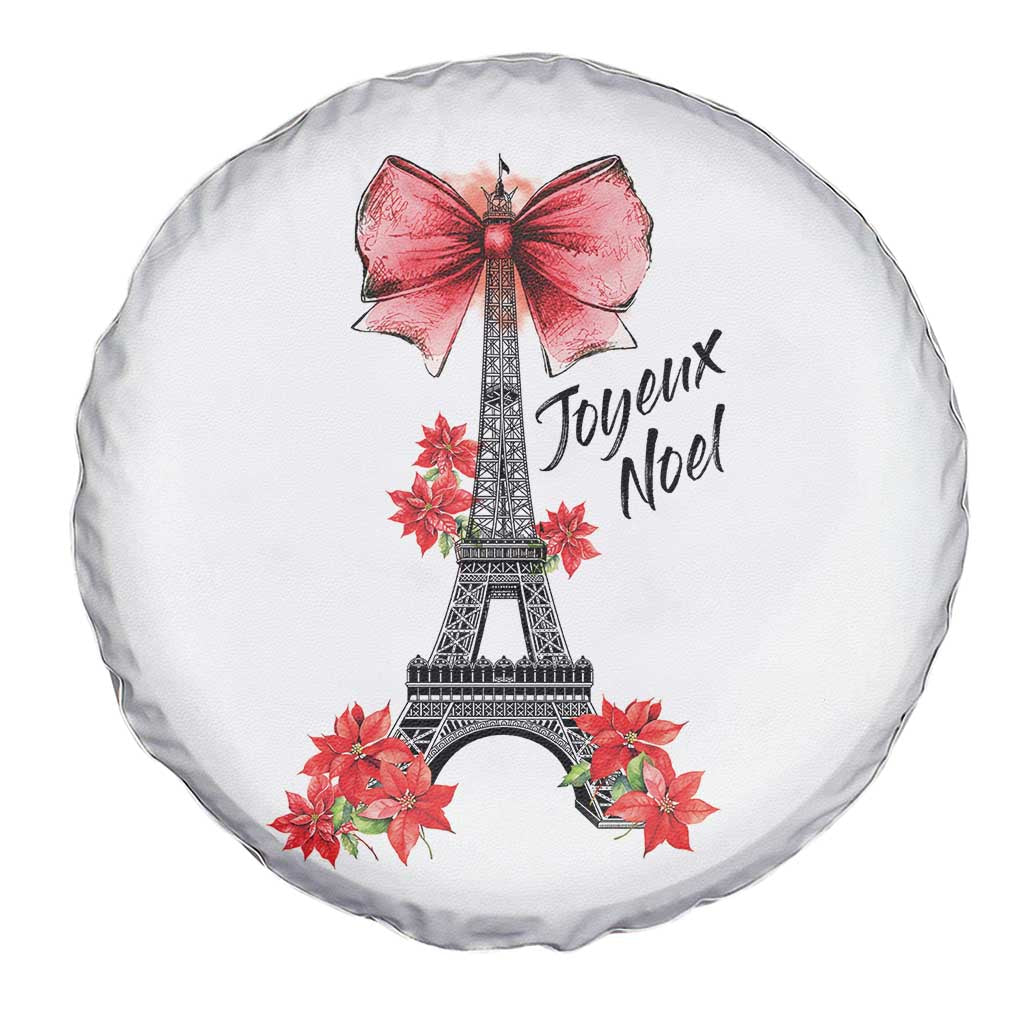 Joyeux Noel Eiffel Tower Spare Tire Cover Christmas In French Coquette Bow TS11 Print Your Wear