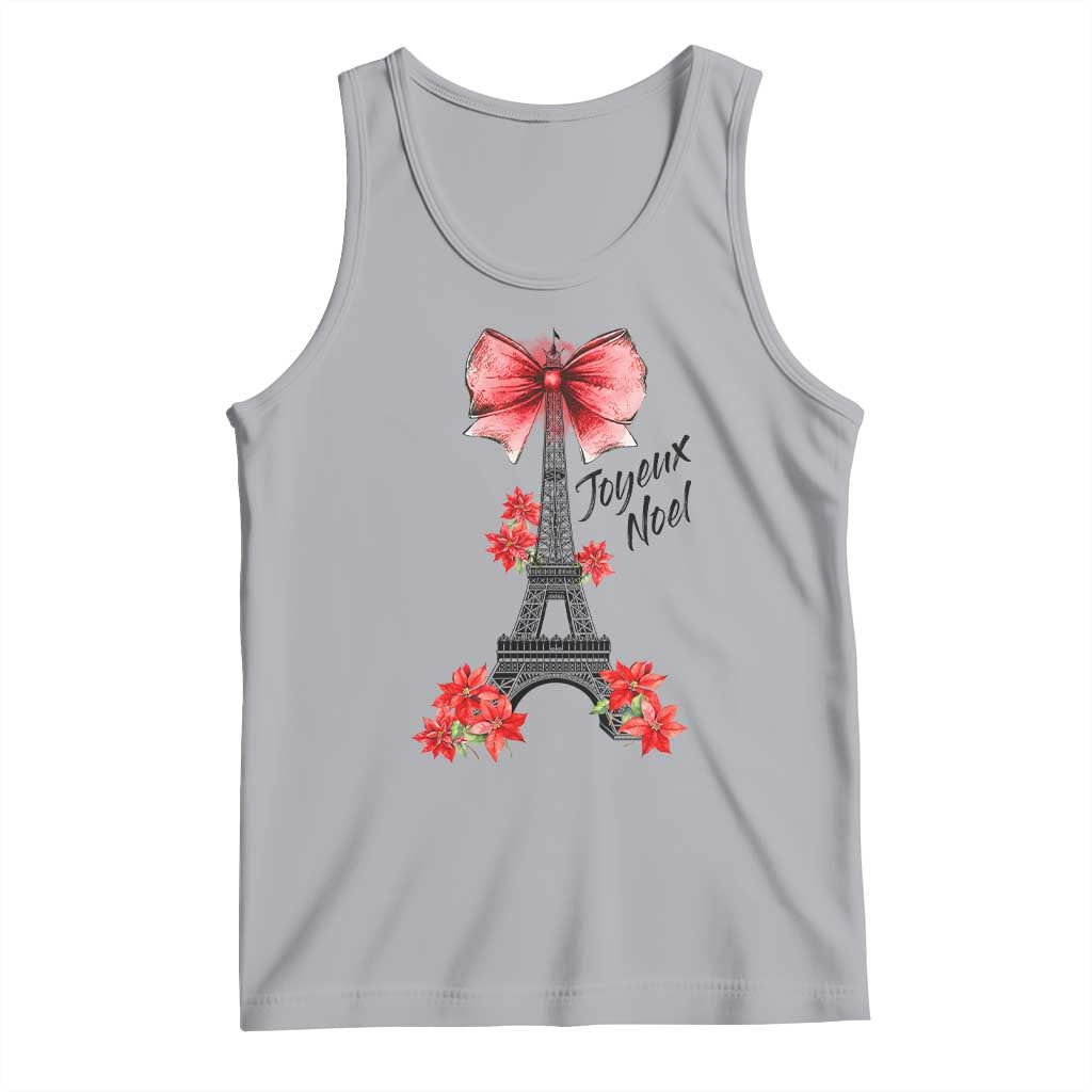 Joyeux Noel Eiffel Tower Tank Top Christmas In French Coquette Bow TS11 Athletic Heather Print Your Wear