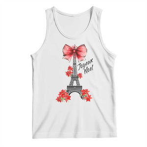 Joyeux Noel Eiffel Tower Tank Top Christmas In French Coquette Bow TS11 White Print Your Wear