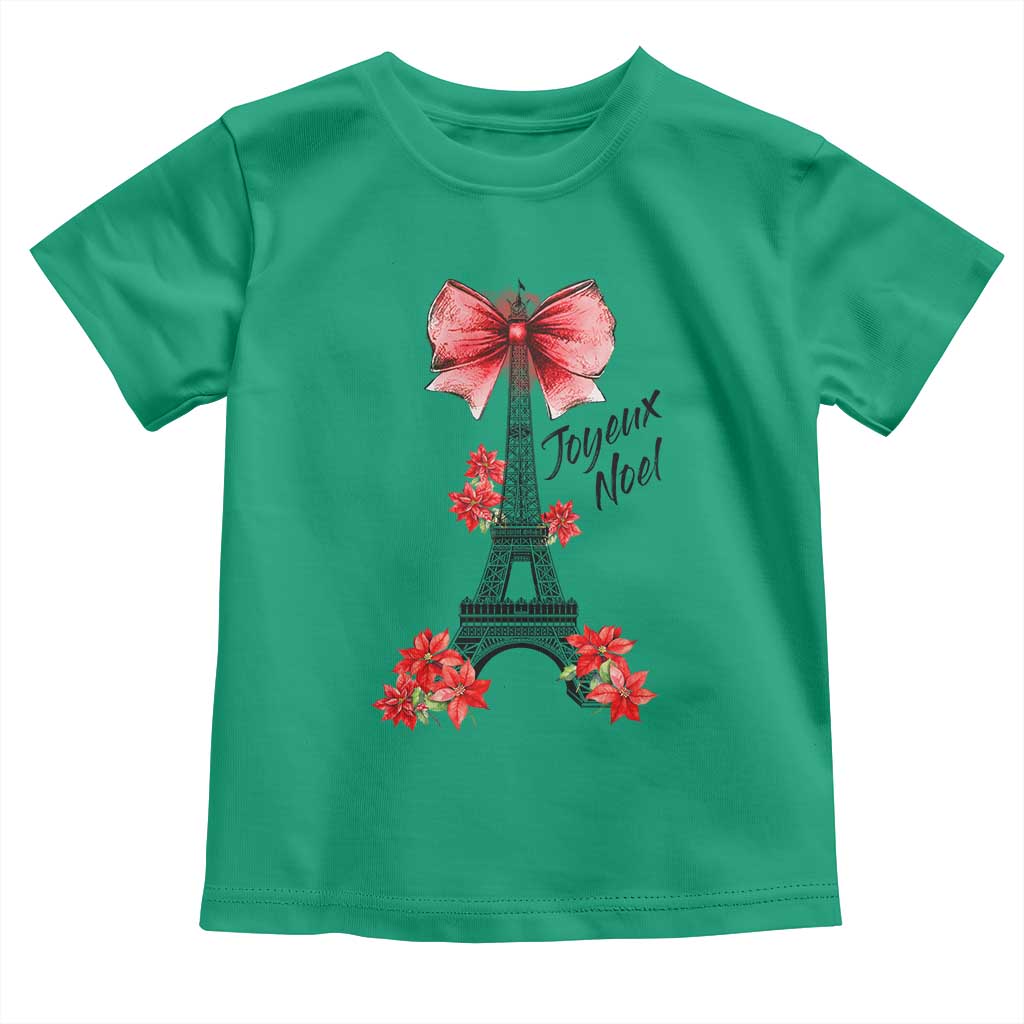 Joyeux Noel Eiffel Tower Toddler T Shirt Christmas In French Coquette Bow TS11 Irish Green Print Your Wear