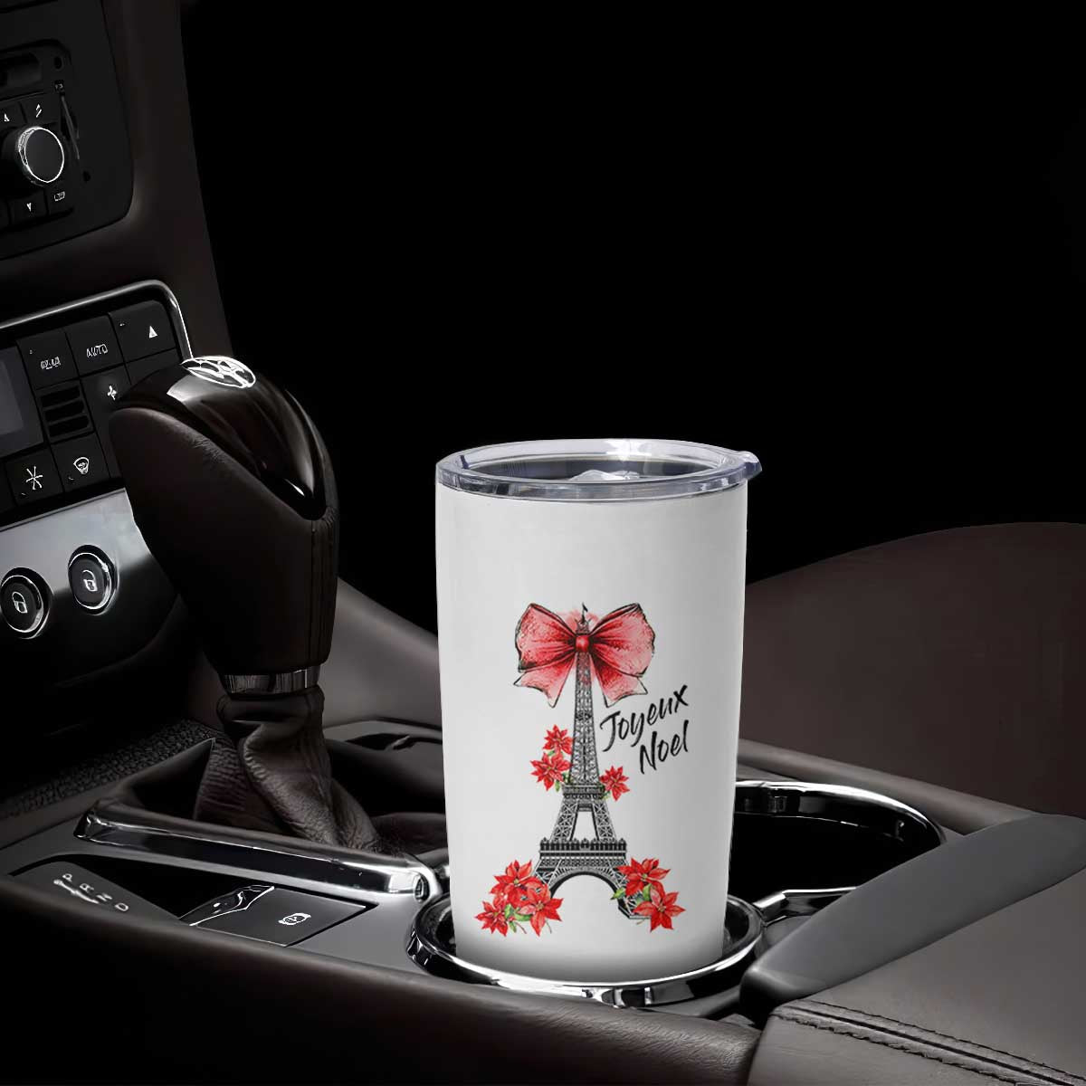 Joyeux Noel Eiffel Tower Tumbler Cup Christmas In French Coquette Bow TS11 Print Your Wear
