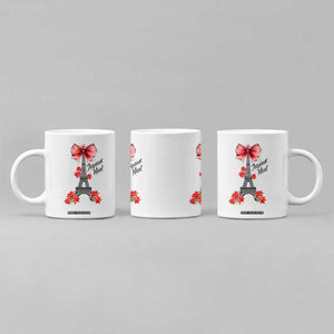 Joyeux Noel Eiffel Tower Coffee Mug Christmas In French Coquette Bow TS11 Print Your Wear