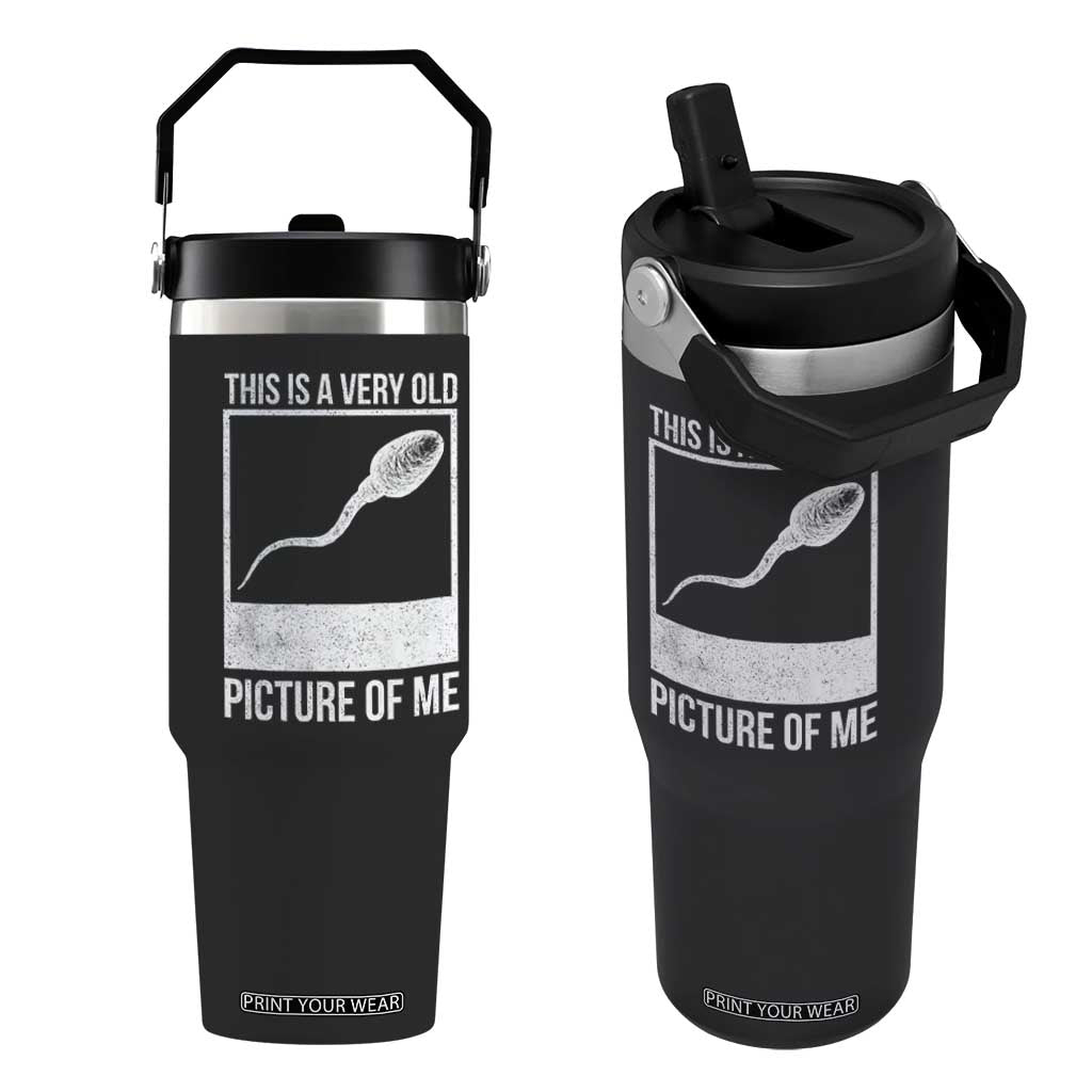 Funny This Is A Very Old Picture Of Me Flip Straw Tumbler Adult Humor Gag Gift TS11 One Size: 30 oz Black Print Your Wear