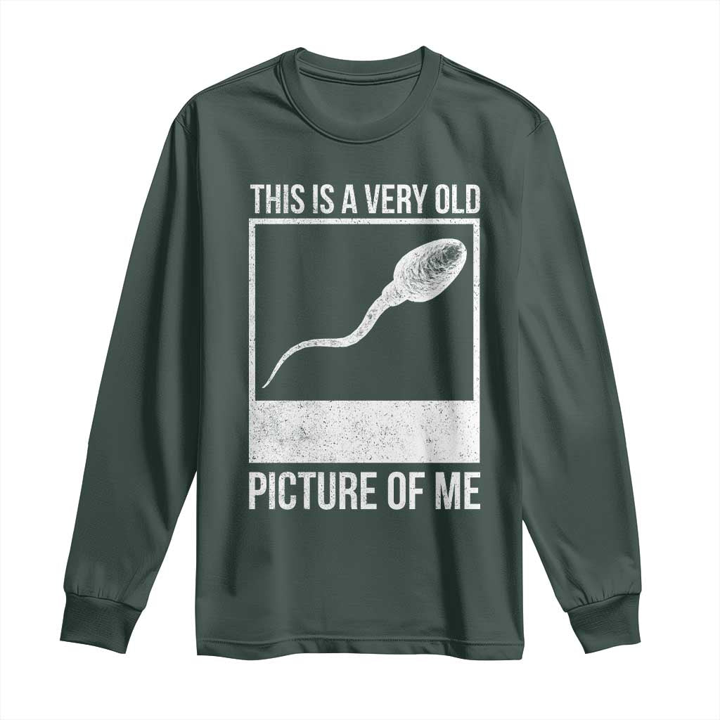 Funny This Is A Very Old Picture Of Me Long Sleeve Shirt Adult Humor Gag Gift TS11 Dark Forest Green Print Your Wear