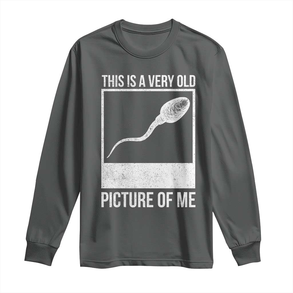 Funny This Is A Very Old Picture Of Me Long Sleeve Shirt Adult Humor Gag Gift TS11 Dark Heather Print Your Wear
