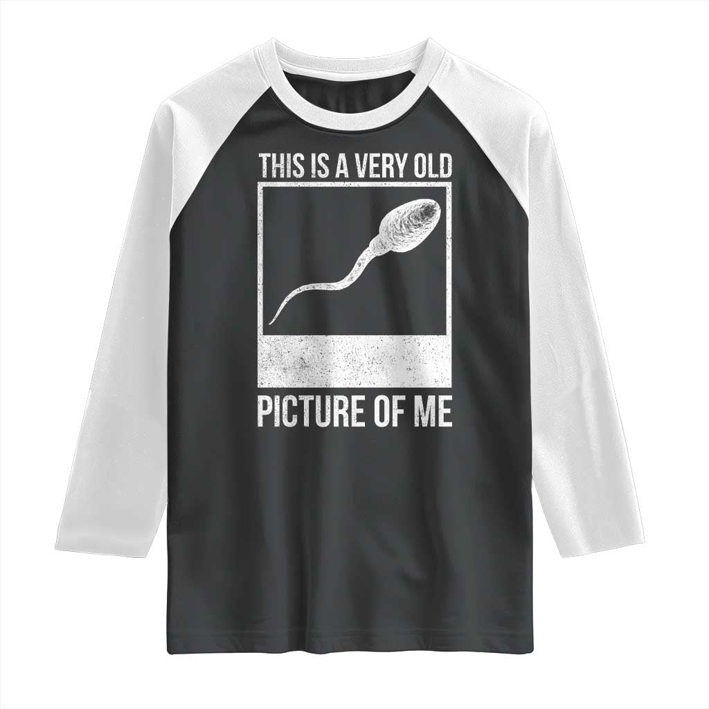 Funny This Is A Very Old Picture Of Me Raglan Shirt Adult Humor Gag Gift TS11 Black White Print Your Wear
