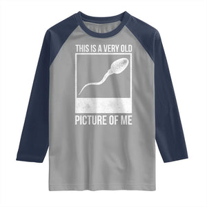 Funny This Is A Very Old Picture Of Me Raglan Shirt Adult Humor Gag Gift TS11 Sport Gray Navy Print Your Wear