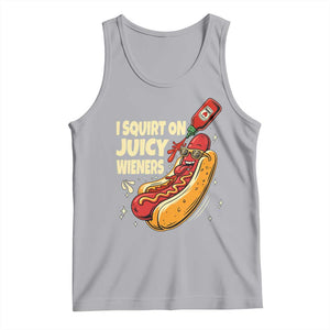 Funny I Squirt On Juicy Wieners Tank Top Inappropriate Dirty Adult Humor Hot Dog Joke TS11 Athletic Heather Print Your Wear