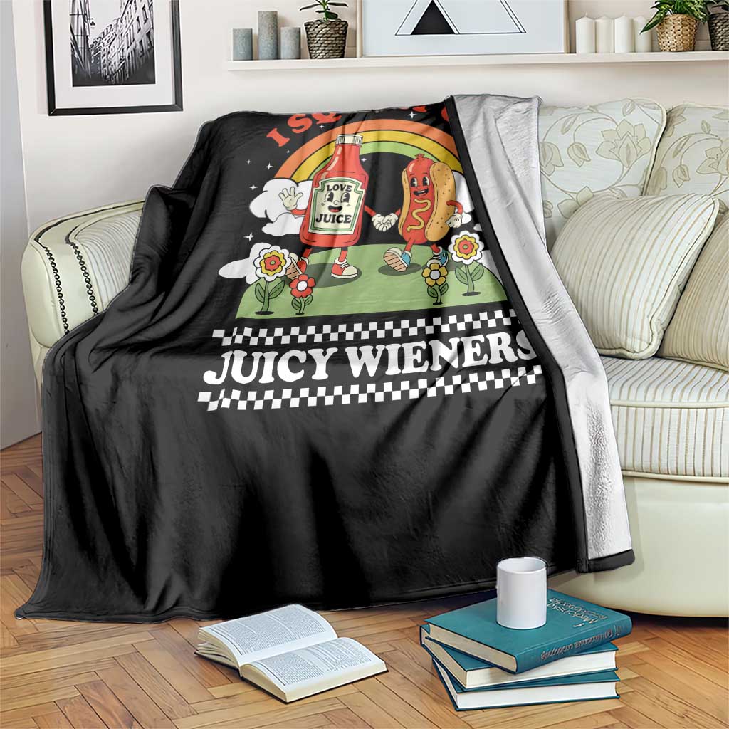 Funny I Squirt On Juicy Wieners Throw Blanket Adult Humor Dirty Gag Hot Dog Joke TS11 Print Your Wear