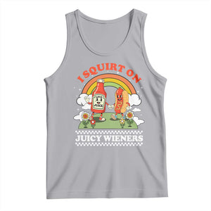 Funny I Squirt On Juicy Wieners Tank Top Adult Humor Dirty Gag Hot Dog Joke TS11 Athletic Heather Print Your Wear