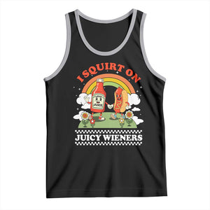 Funny I Squirt On Juicy Wieners Tank Top Adult Humor Dirty Gag Hot Dog Joke TS11 Black Athletic Heather Print Your Wear