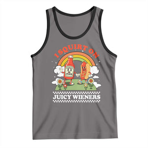 Funny I Squirt On Juicy Wieners Tank Top Adult Humor Dirty Gag Hot Dog Joke TS11 Deep Heather Black Print Your Wear