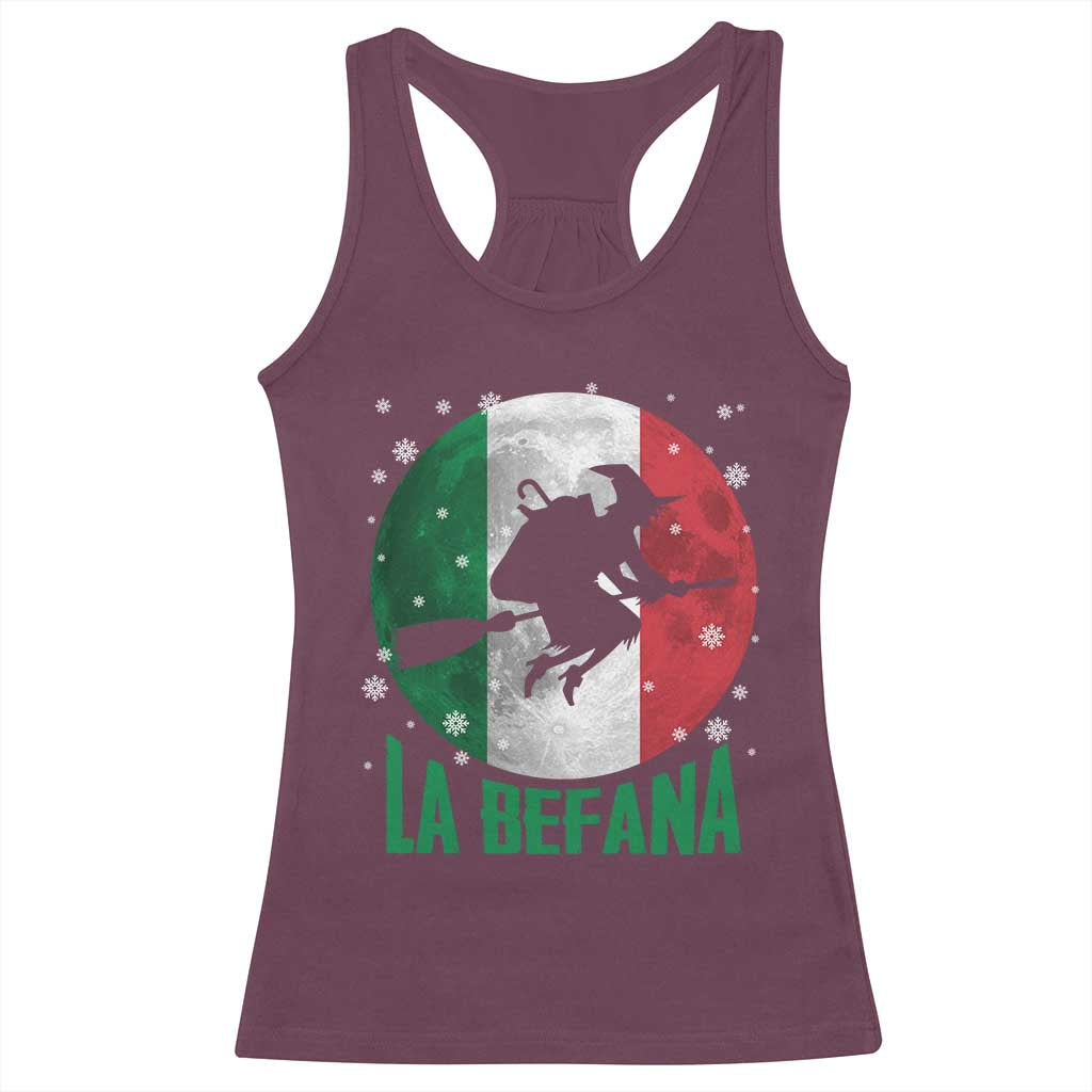 La Befana Italian Christmas Racerback Tank Top Xmas Witch Folklore Italy Holiday TS11 Maroon Print Your Wear