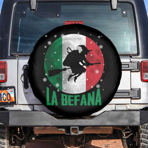 La Befana Italian Christmas Spare Tire Cover Xmas Witch Folklore Italy Holiday TS11 No hole Black Print Your Wear