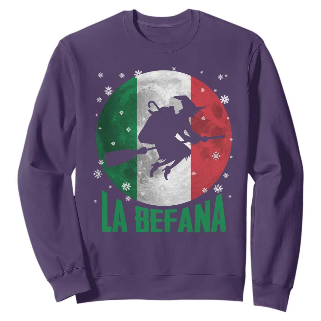 La Befana Italian Christmas Sweatshirt Xmas Witch Folklore Italy Holiday TS11 Purple Print Your Wear