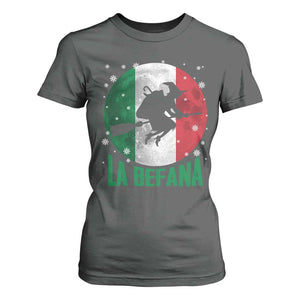 La Befana Italian Christmas T Shirt For Women Xmas Witch Folklore Italy Holiday TS11 Dark Heather Print Your Wear